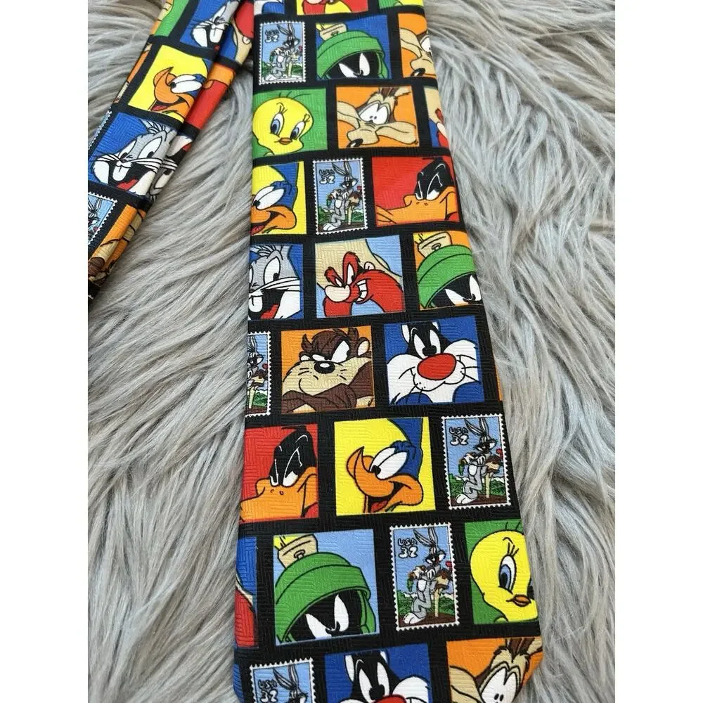 Vintage Looney Tunes Stamp Collection Tie 1997 United States Postal Service, USA